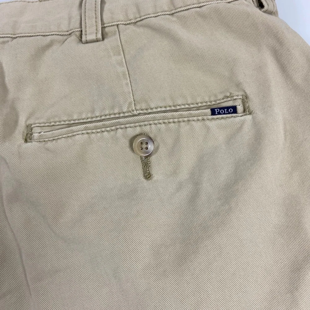 Polo Ralph Lauren Mens 38‎ Khaki Tan Chino Shorts 100% Cotton Twill 9in Preppy